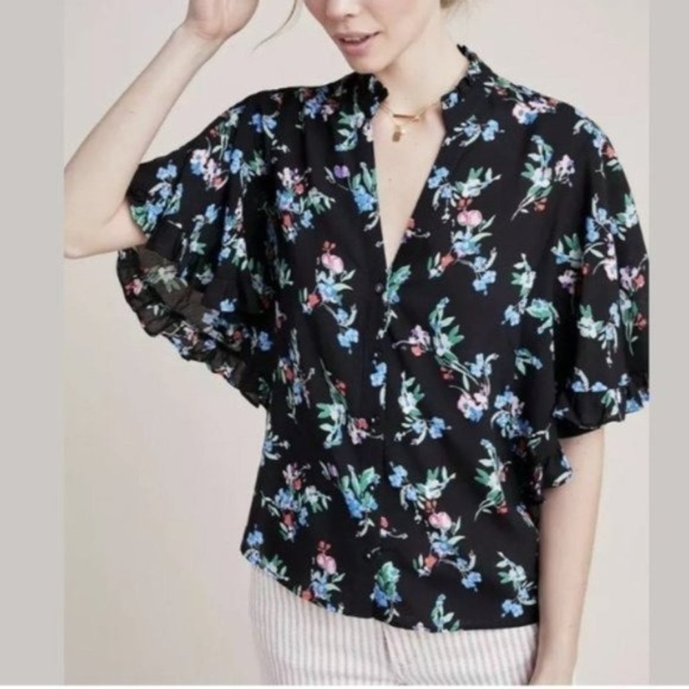 Anthropologie Maeve Aveiro Floral Top